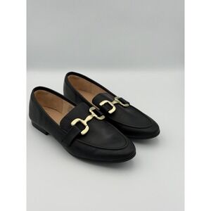 A New Day Carolyn Women's Black Faux Leather Horsebit Loafers Size 9.5